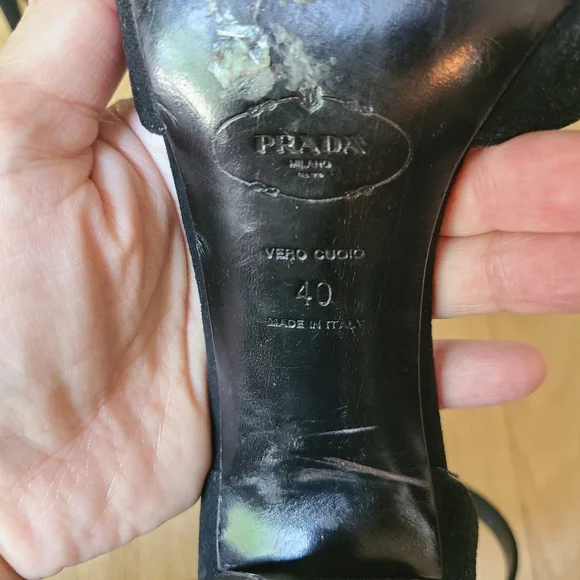 Prada Ankle Strap Open Toe Heels, Size 40 - Picture 6 of 6